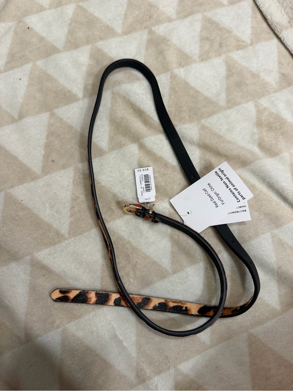 J crew Skinny leopard calf hair belt - Picture 2 of 3